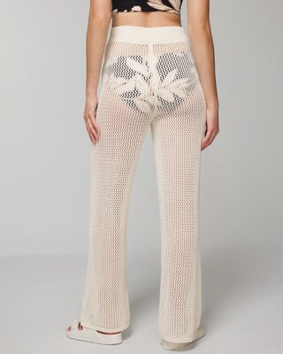 Cotton Crochet-Style Wide-Leg Pants click to view larger image.