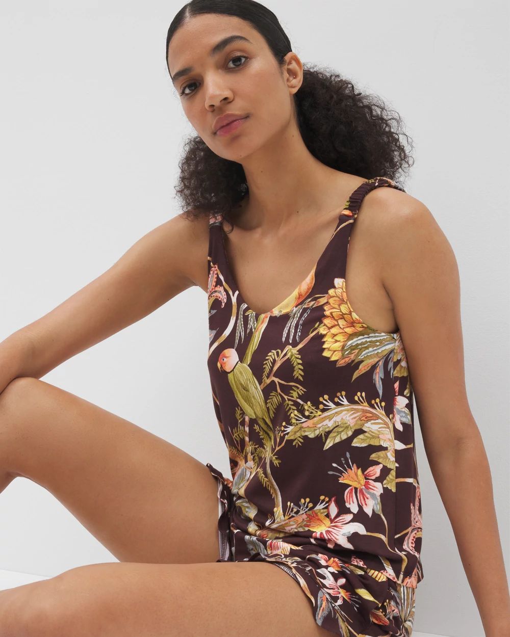 Cool Nights Shirred Strap Pajama Tank