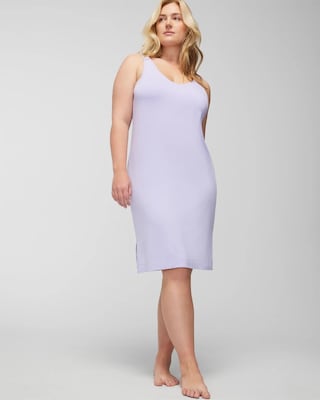Lace-Trim Midi Chemise