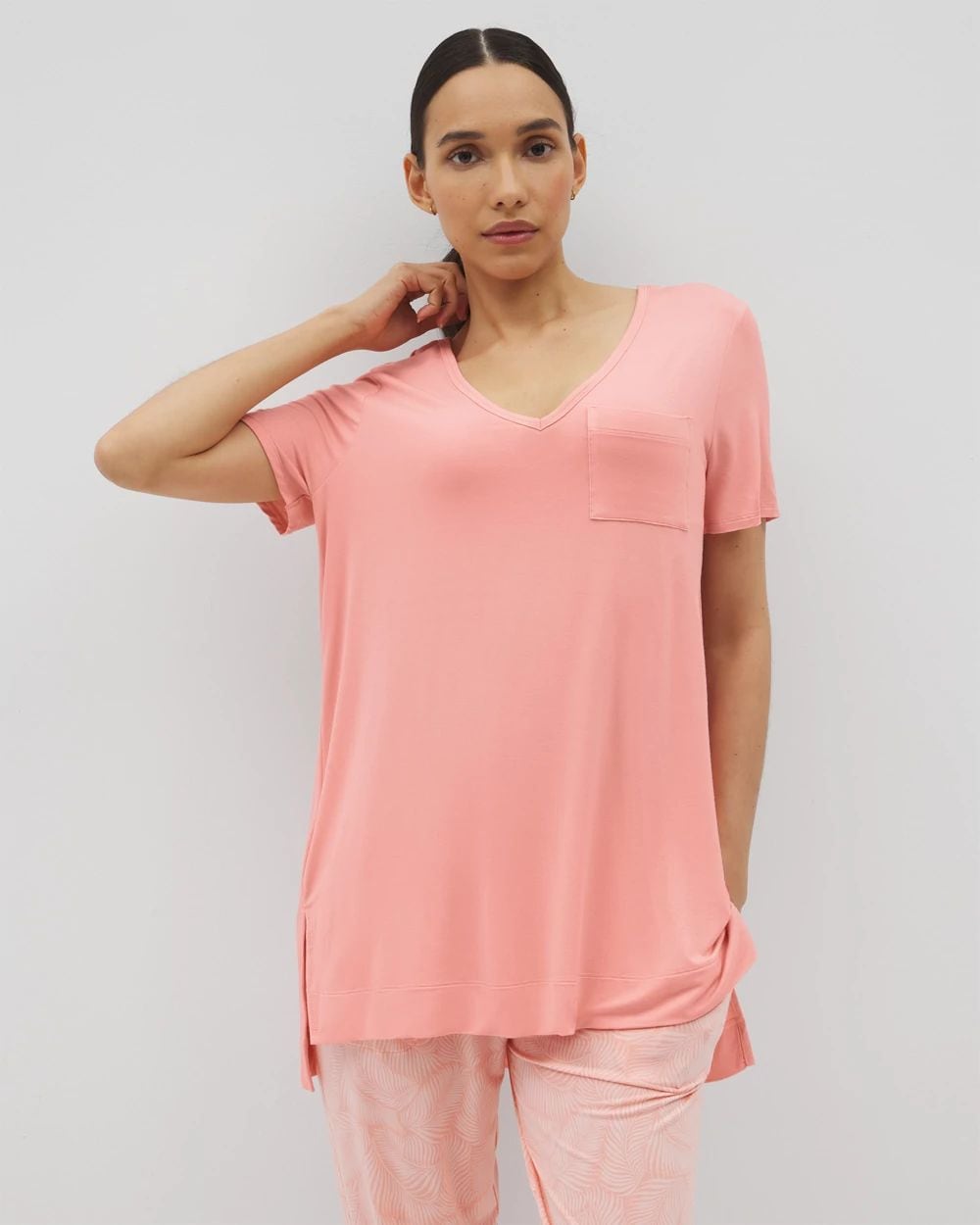 Short Sleeve Pajama Tunic Tee