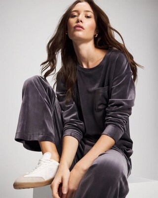 Velour Straight Leg Pants click to view larger image.