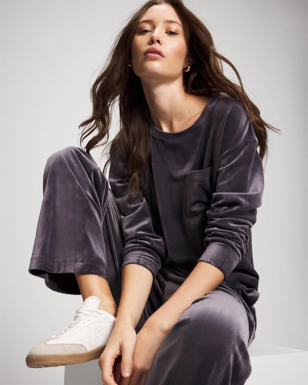 Velour Straight Leg Pants click to view larger image.