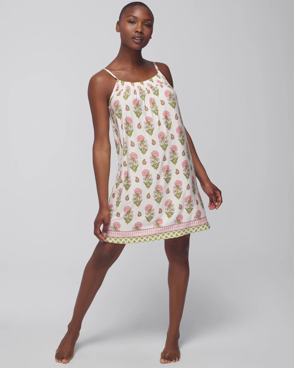 Smocked Neck Chemise
