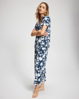 Short Sleeve Notch Collar Pajama Top click to view larger image.