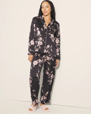 Long-Sleeve Notch Collar Pajama Top click to view larger image.