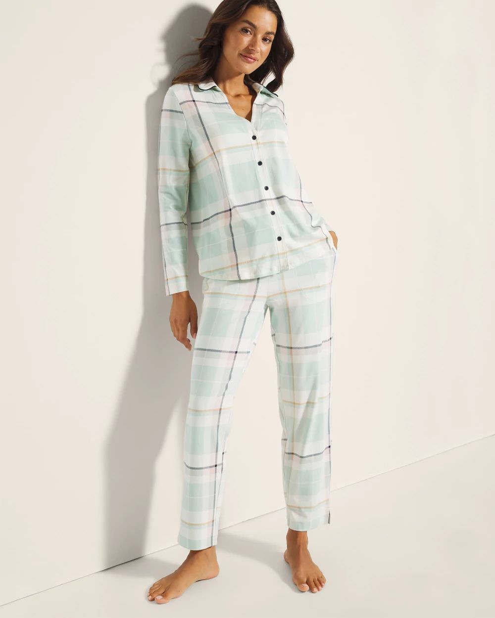 Embraceable Long-Sleeve Notch Collar Pajama Top