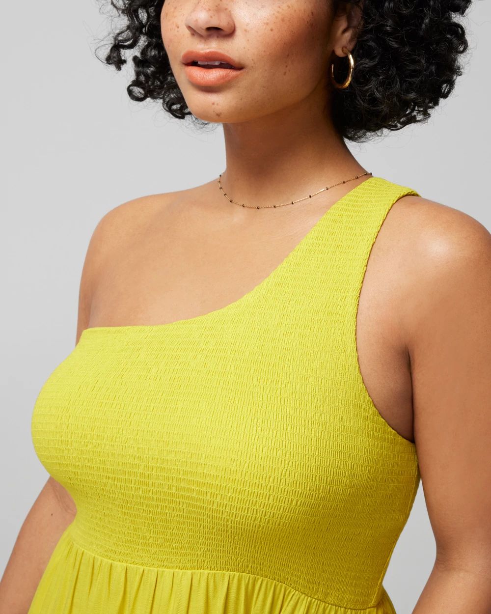 Woven One Shoulder Maxi Bra Dress