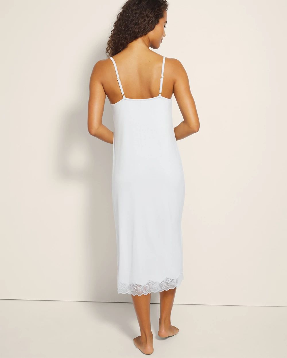 Lace-Trim Midi Gown