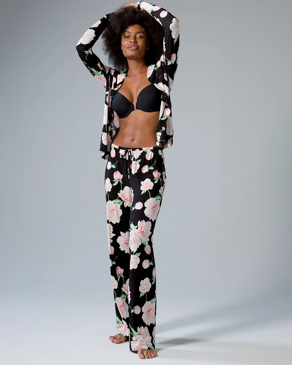 Long Sleeve Notch Collar Pajama Top click to view larger image.