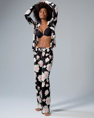 Long Sleeve Notch Collar Pajama Top click to view larger image.