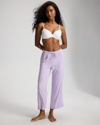 Rib Cropped Pajama Pants click to view larger image.