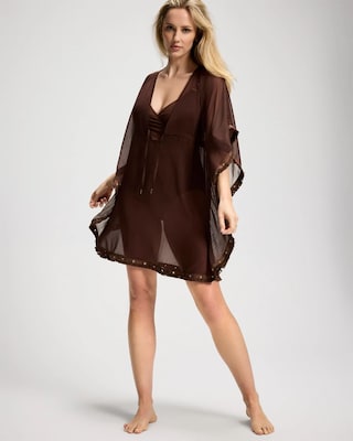 Fringe Benefits Chiffon Caftan Swim Cover-Up click to view larger image.