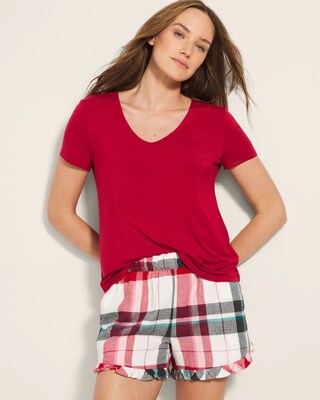 Super Soft Ruffle Pajama Short click to view larger image.
