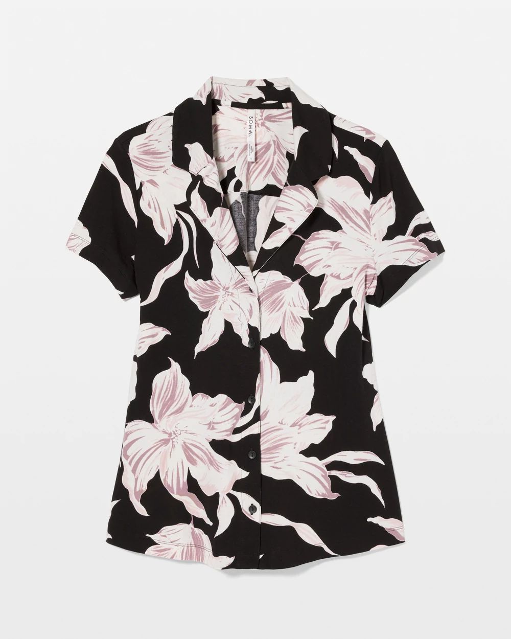 Cool Nights Short Sleeve Notch Collar Pajama Top