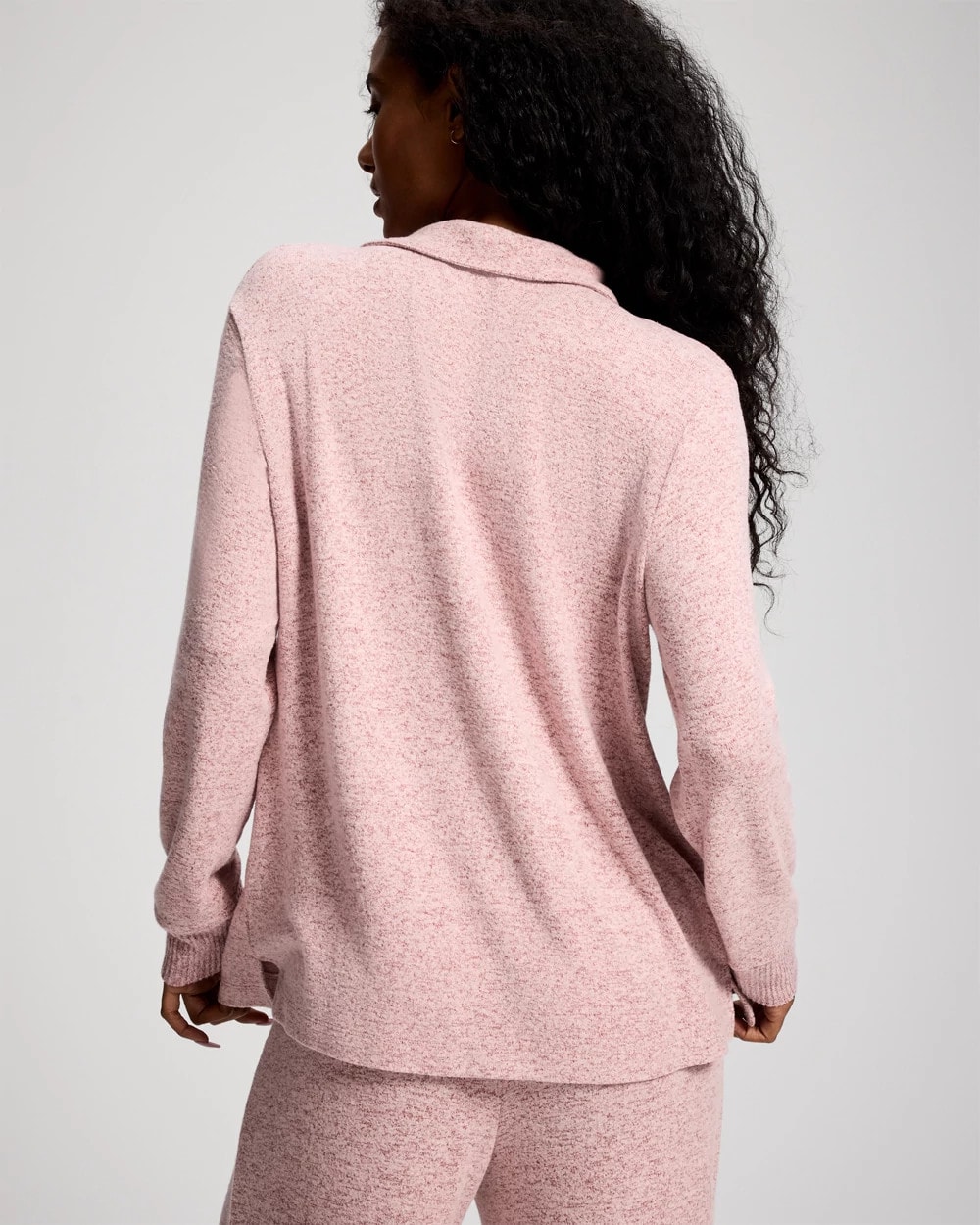 Relaxed Long-Sleeve Notch Collar Pajama Top