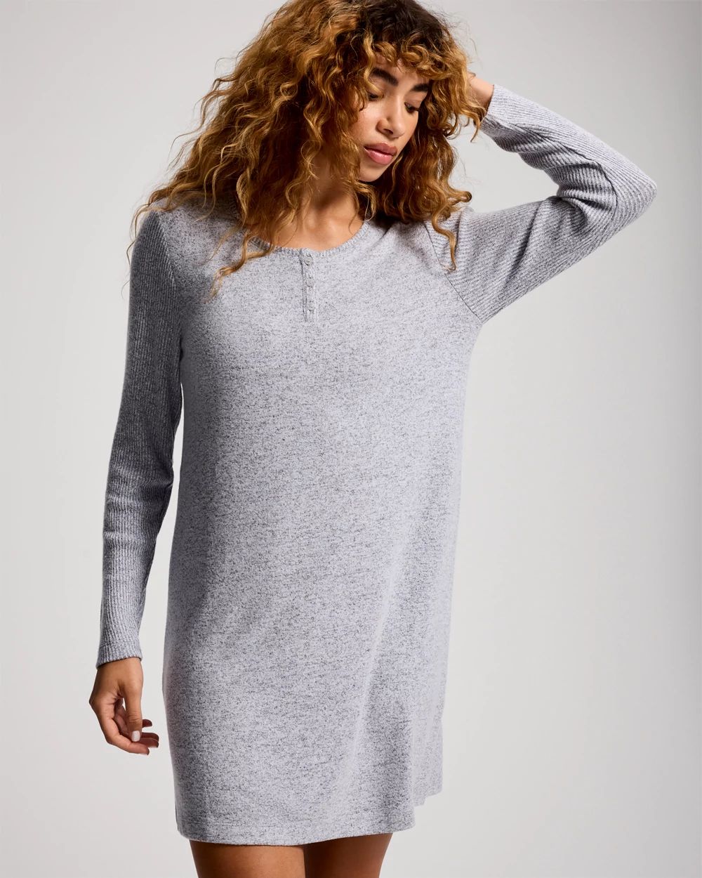 CozyLuxe Relaxed Long-Sleeve Sleepshirt