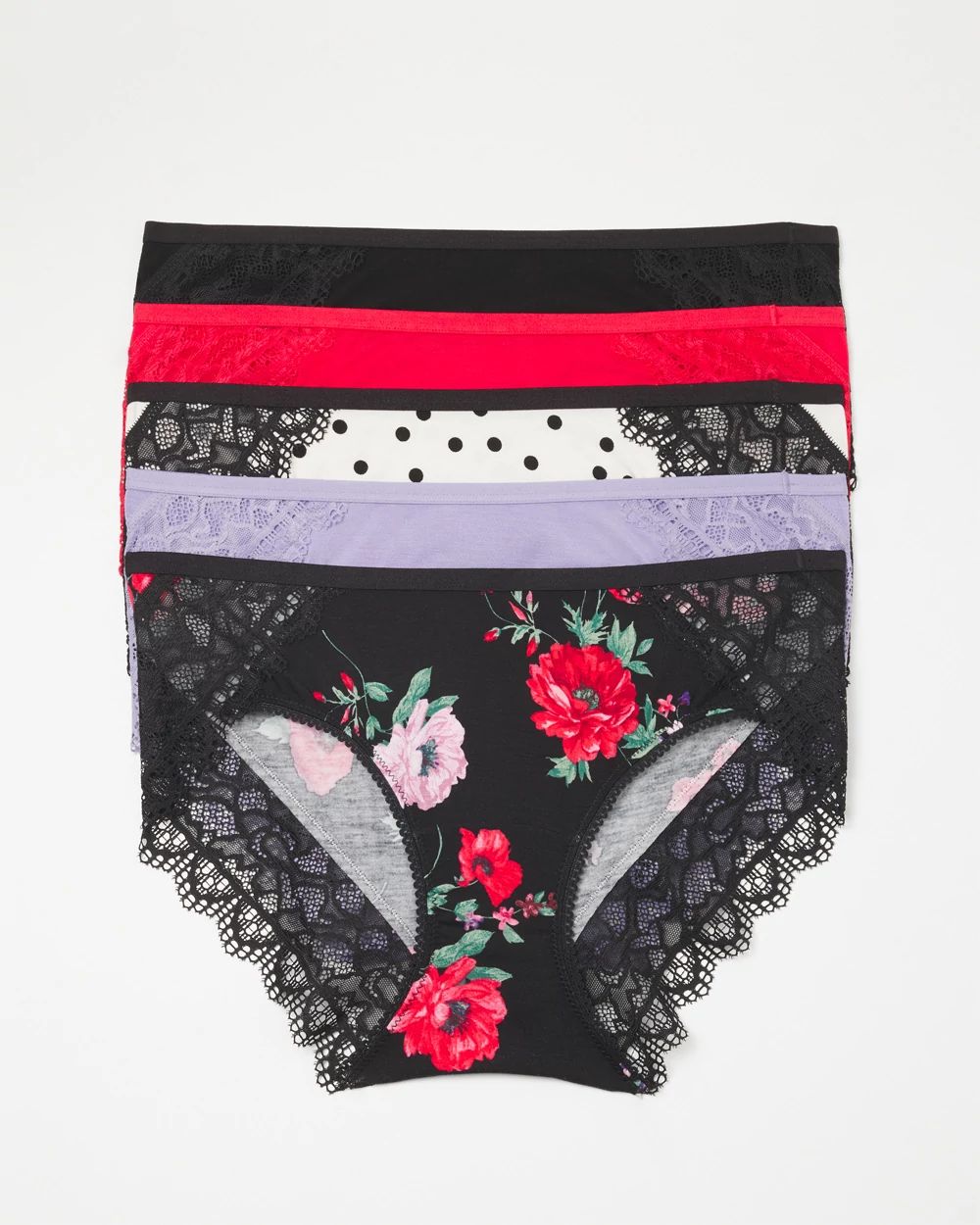 Hipster Panty with Enchanting Lace 5 Pack