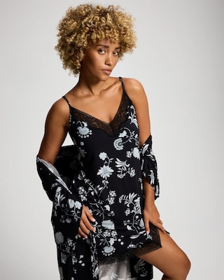 Bold Floral Lace Chemise with Shelf Bra click to view larger image.