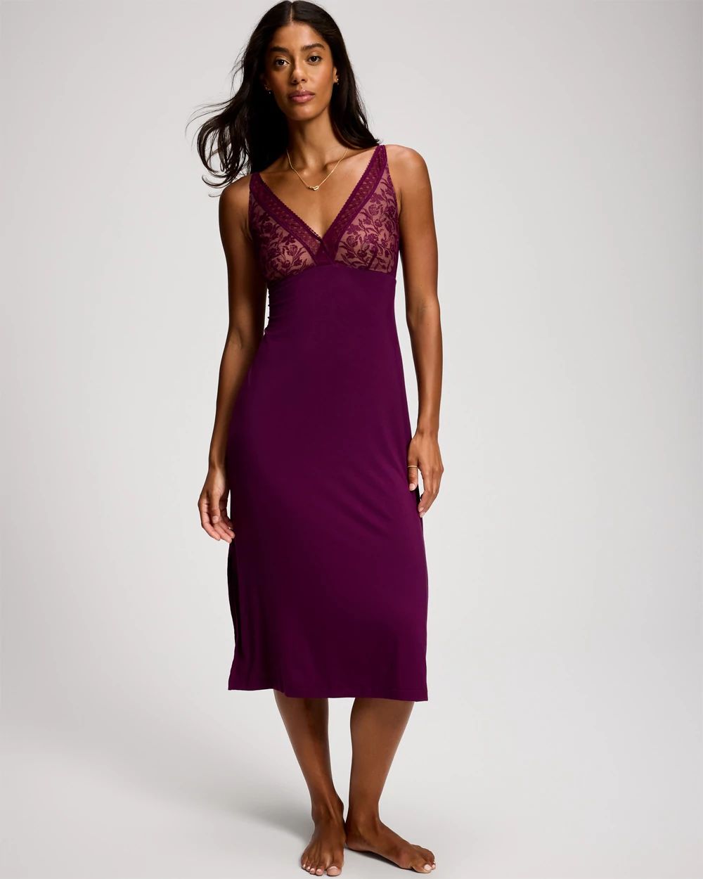 Cool Nights Geo Lace Midi Gown