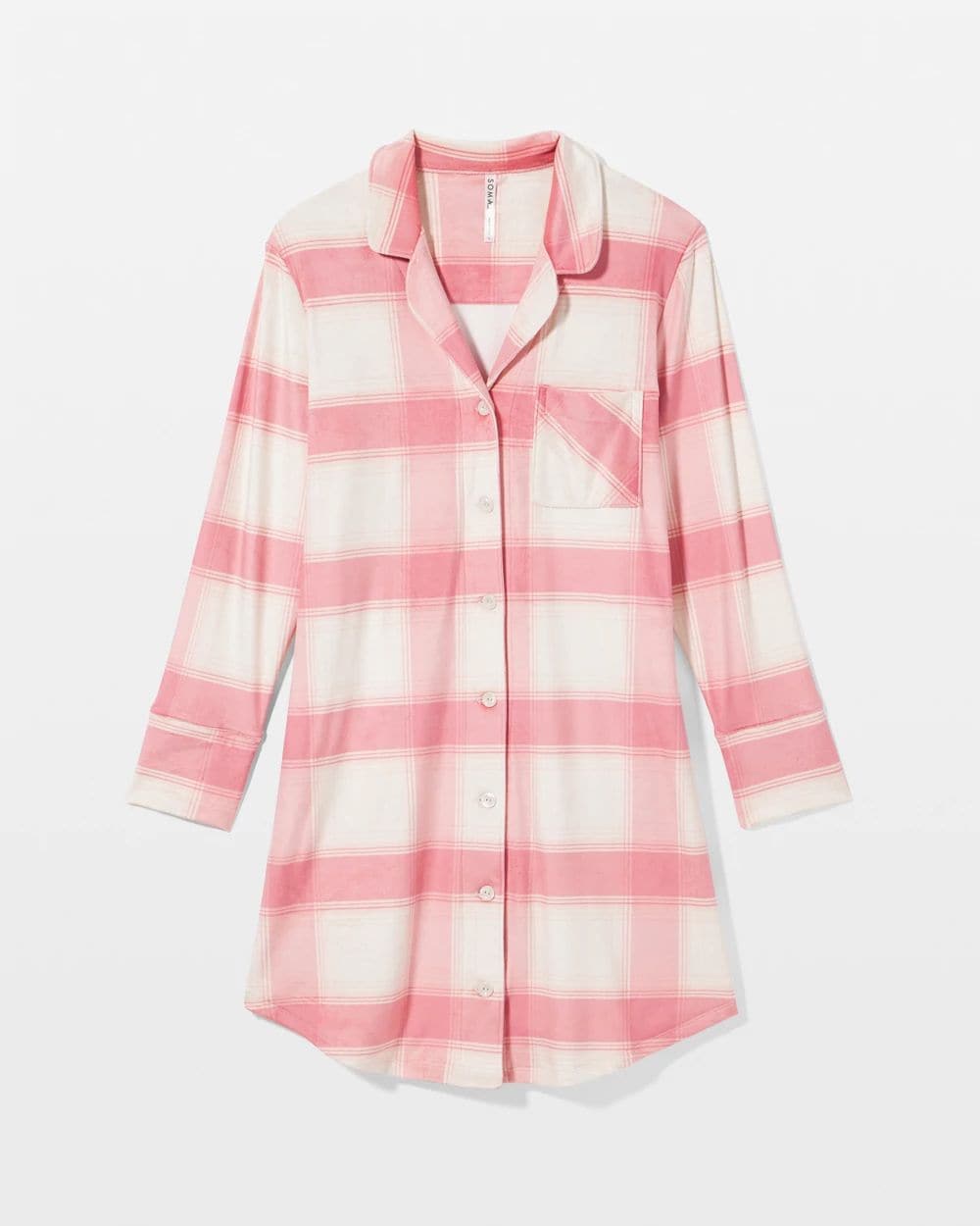 Long-Sleeve Notch Collar Sleepshirt click to view larger image.