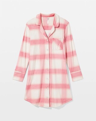 Long-Sleeve Notch Collar Sleepshirt click to view larger image.