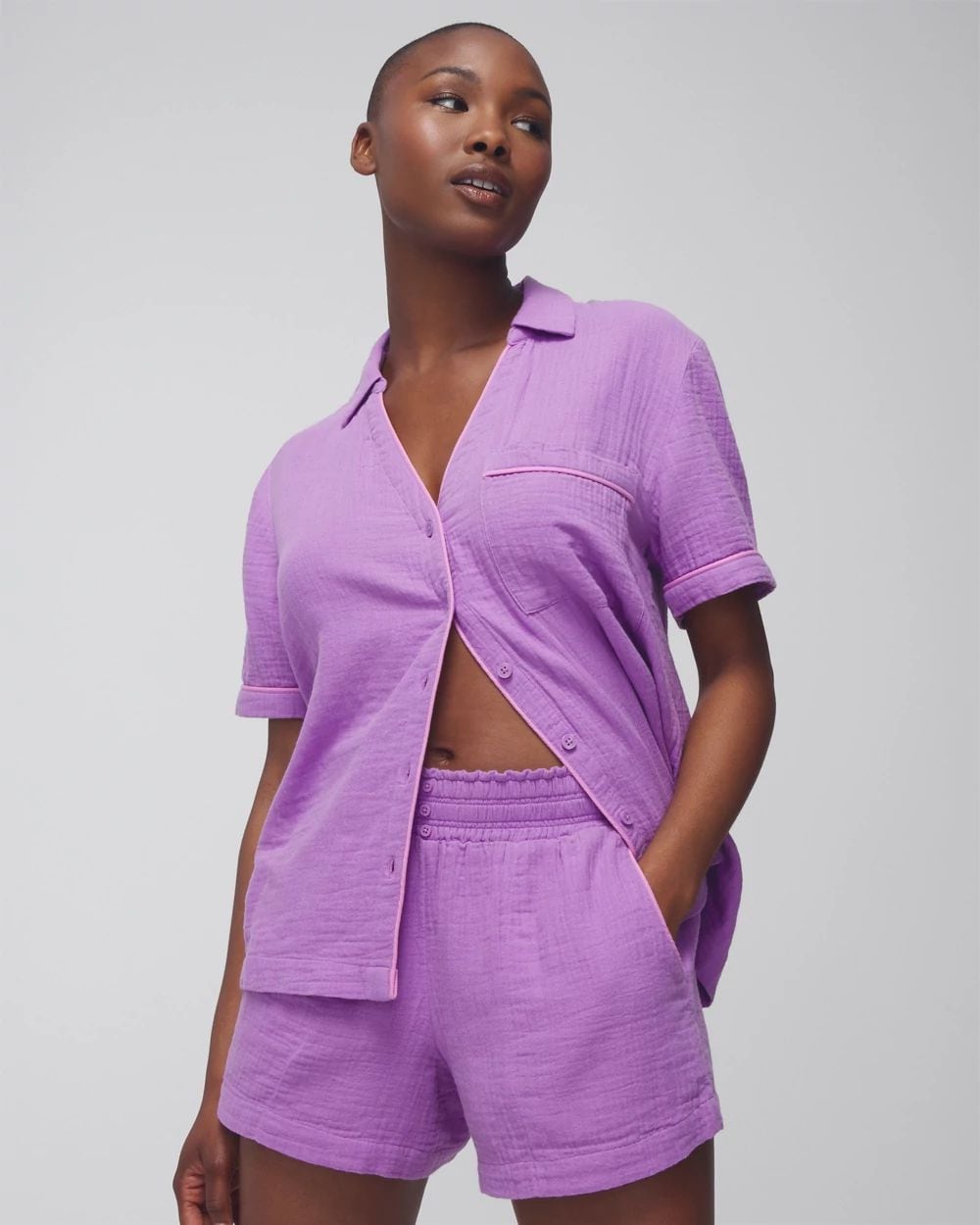 Cotton Gauze Pajama Shorts