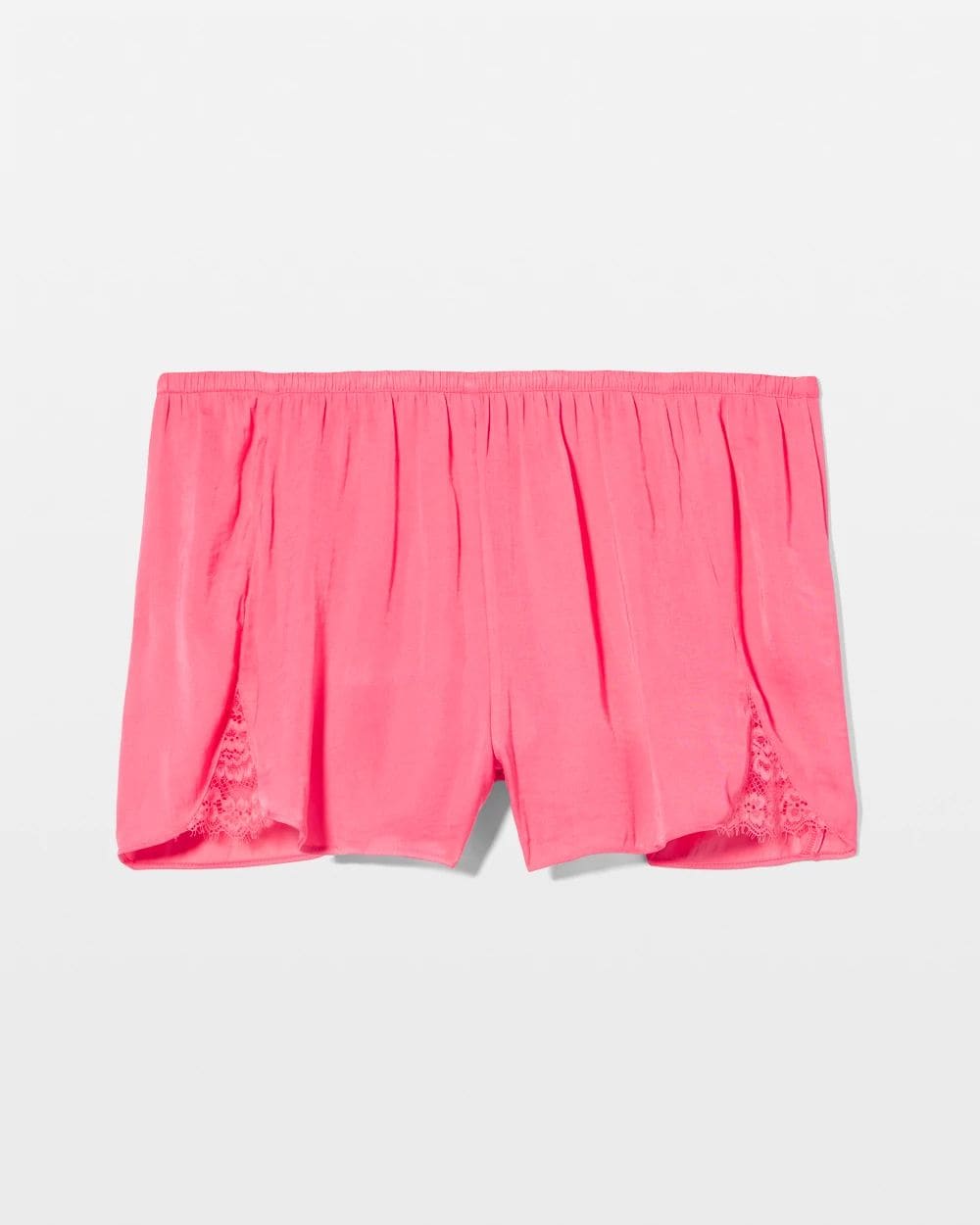 Crinkle Satin Lace Trim Pajama Short