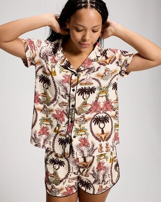Printed Pajama Shorts click to view larger image.