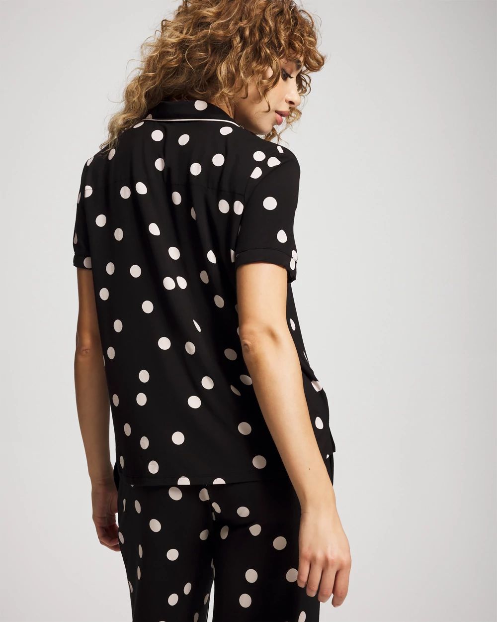 Cool Nights Short Sleeve Notch Collar Pajama Top