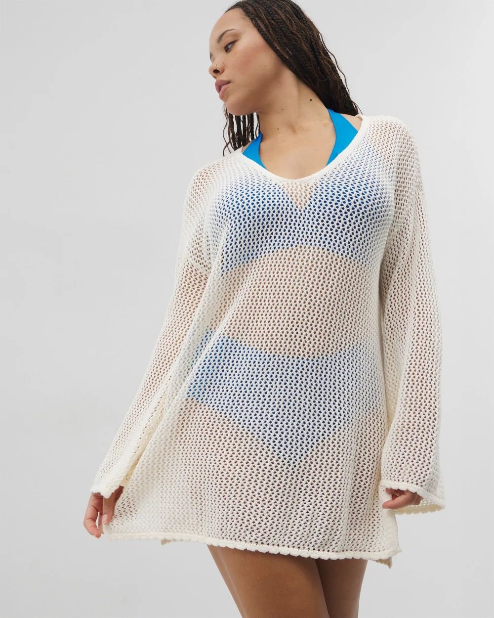 Soma Swim Cotton Crochet-Style Shift Cover-Up