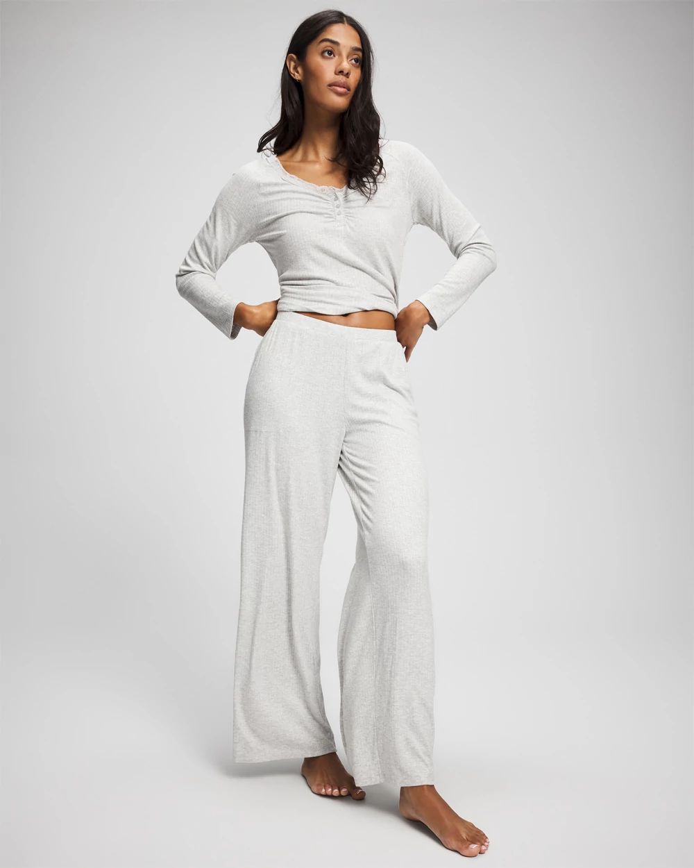 Pointelle Wide Leg Pajama Pant