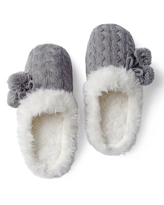 Plush Textured Slippers Ivory