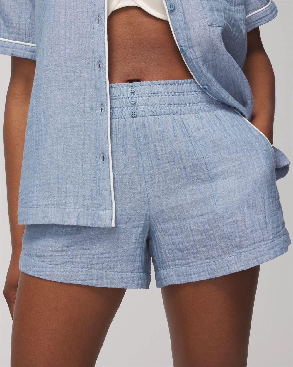 Cotton Gauze Pajama Shorts