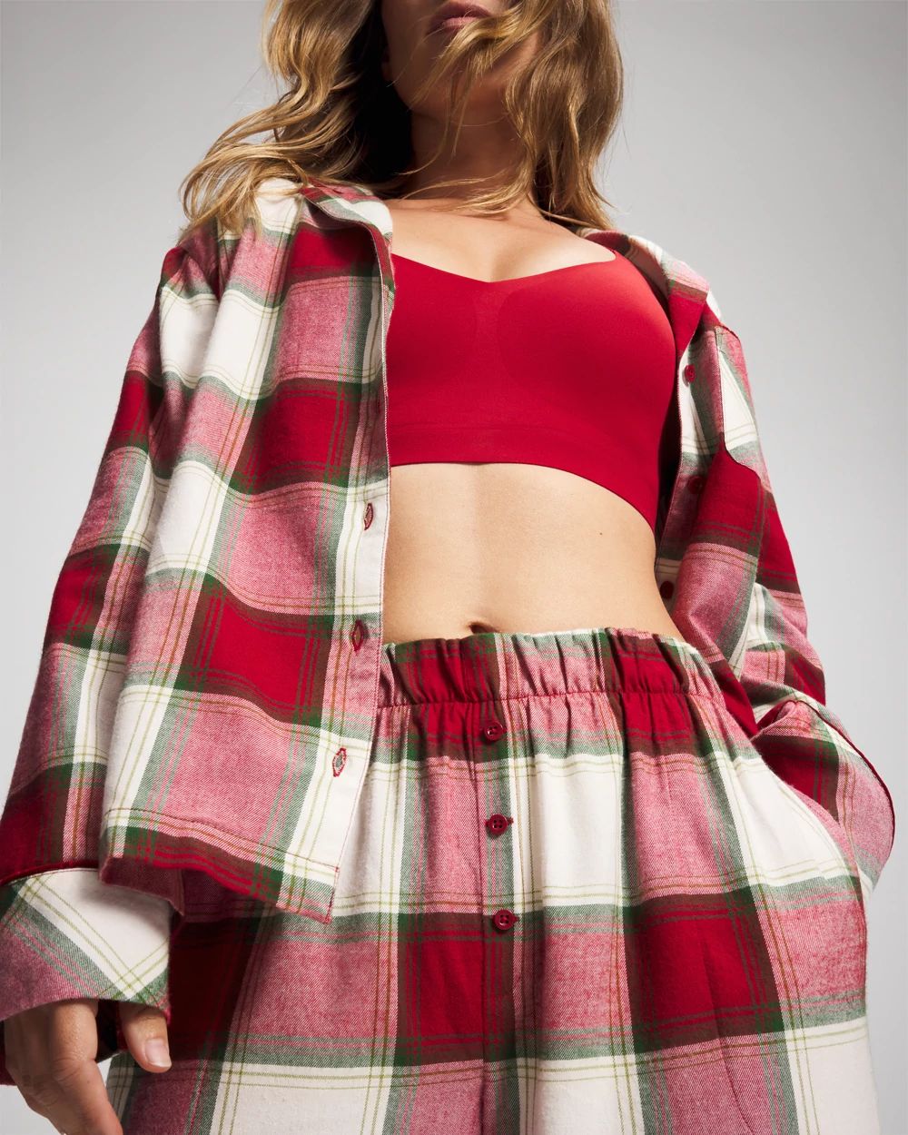Flannel Velvet Piped Relaxed Pajama Pant