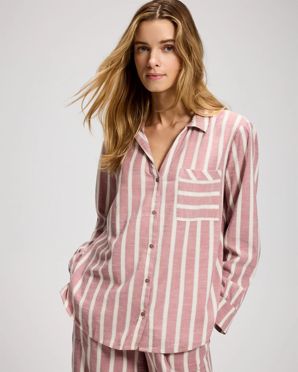 Beach Cotton Long Sleeve Button-Up