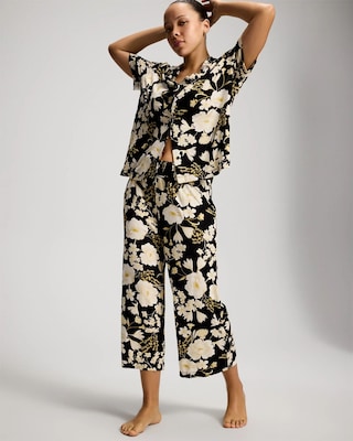 Short Sleeve Notch Collar Pajama Top click to view larger image.