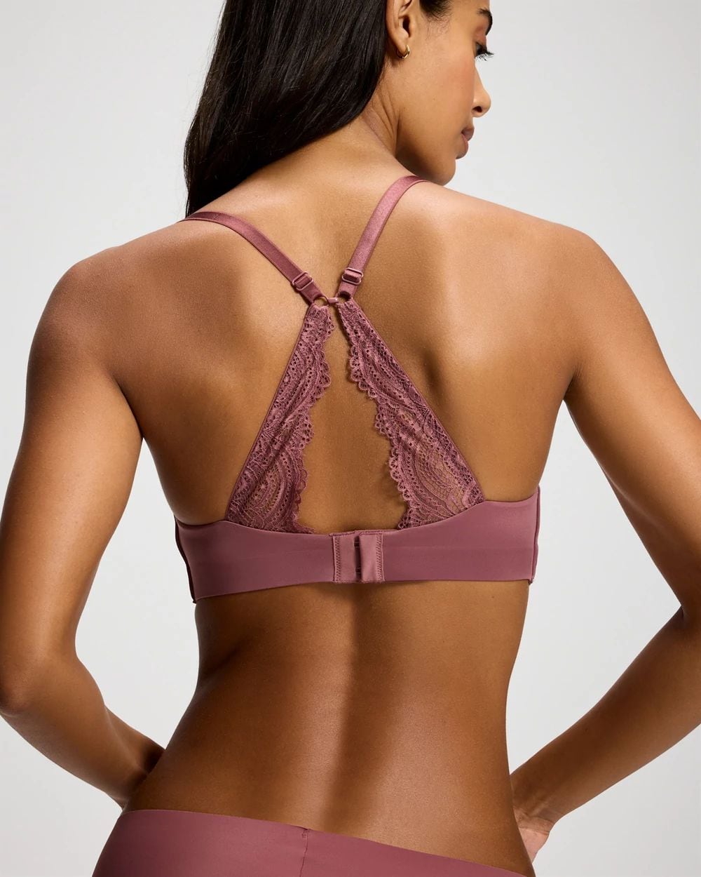 Luxe Wireless Bra with Lace Back click to view larger image.