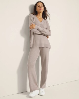 Lurex Straight Leg Sweater Pant