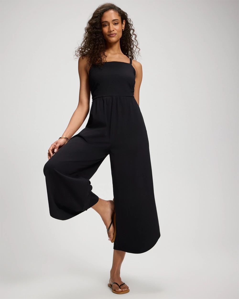 Cotton Ruched Bodice Jumpsuit click to view larger image.