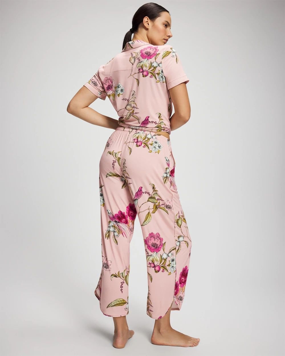 Piped Crop Pajama Pant click to view larger image.