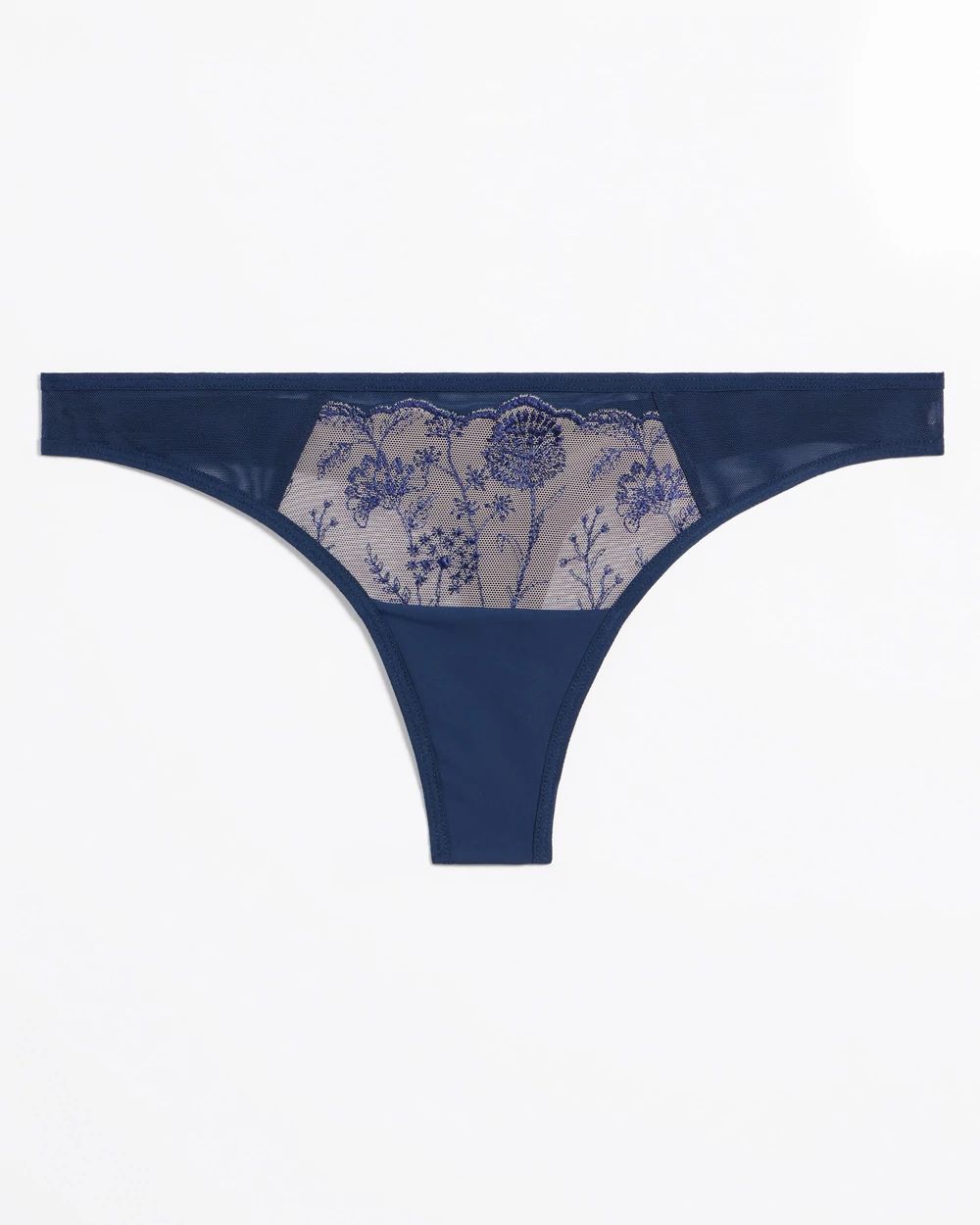 Thong Panty with Wildflower Embroidery