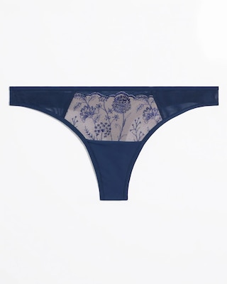 Thong Panty with Wildflower Embroidery
