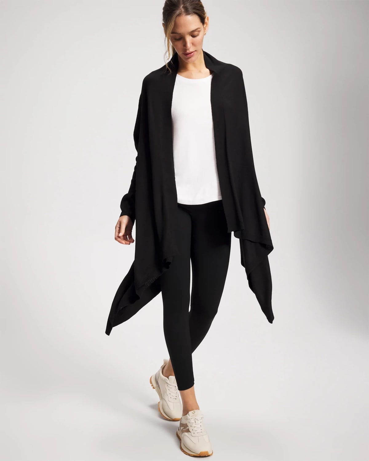 Soma Women's Lightweight Knit Sweater Wrap In Black Size Small/medium |
