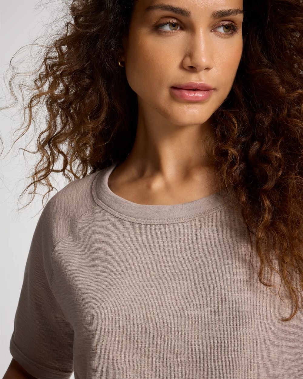 Slub French Terry Relaxed Dolman Sleeve Top click to view larger image.