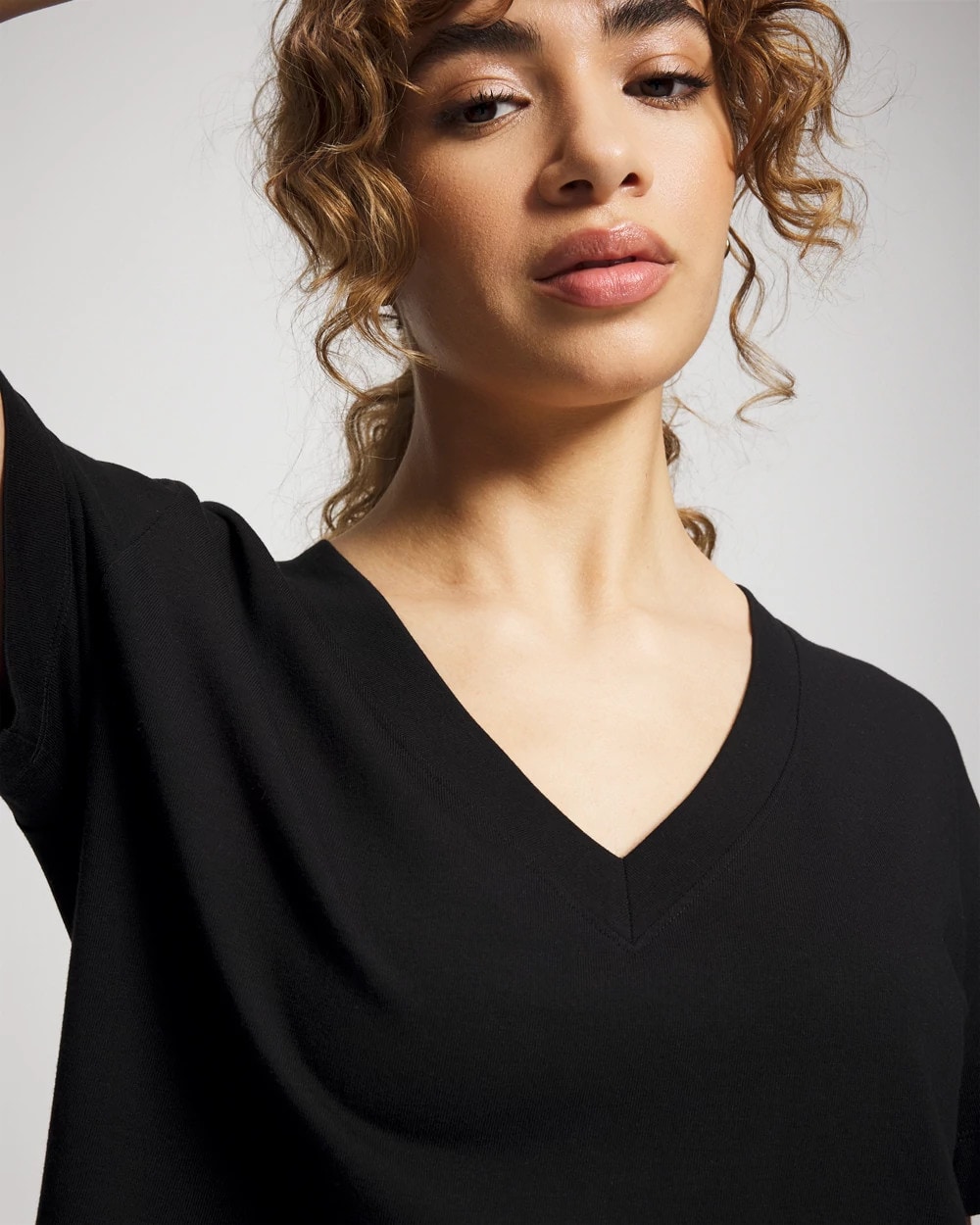 Relaxed V-Neck Short Sleeve Pajama Tee