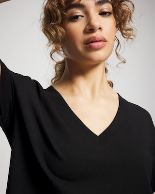 Relaxed V-Neck Short Sleeve Pajama Tee click to view larger image.