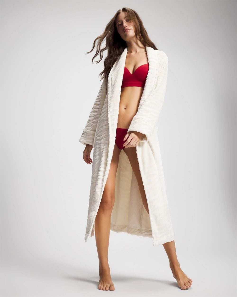 Textured Plush Long Robe