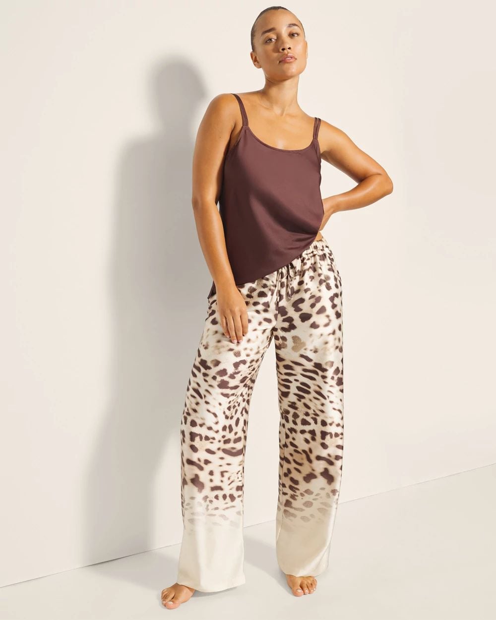 Satin Wide-Leg Pajama Pants