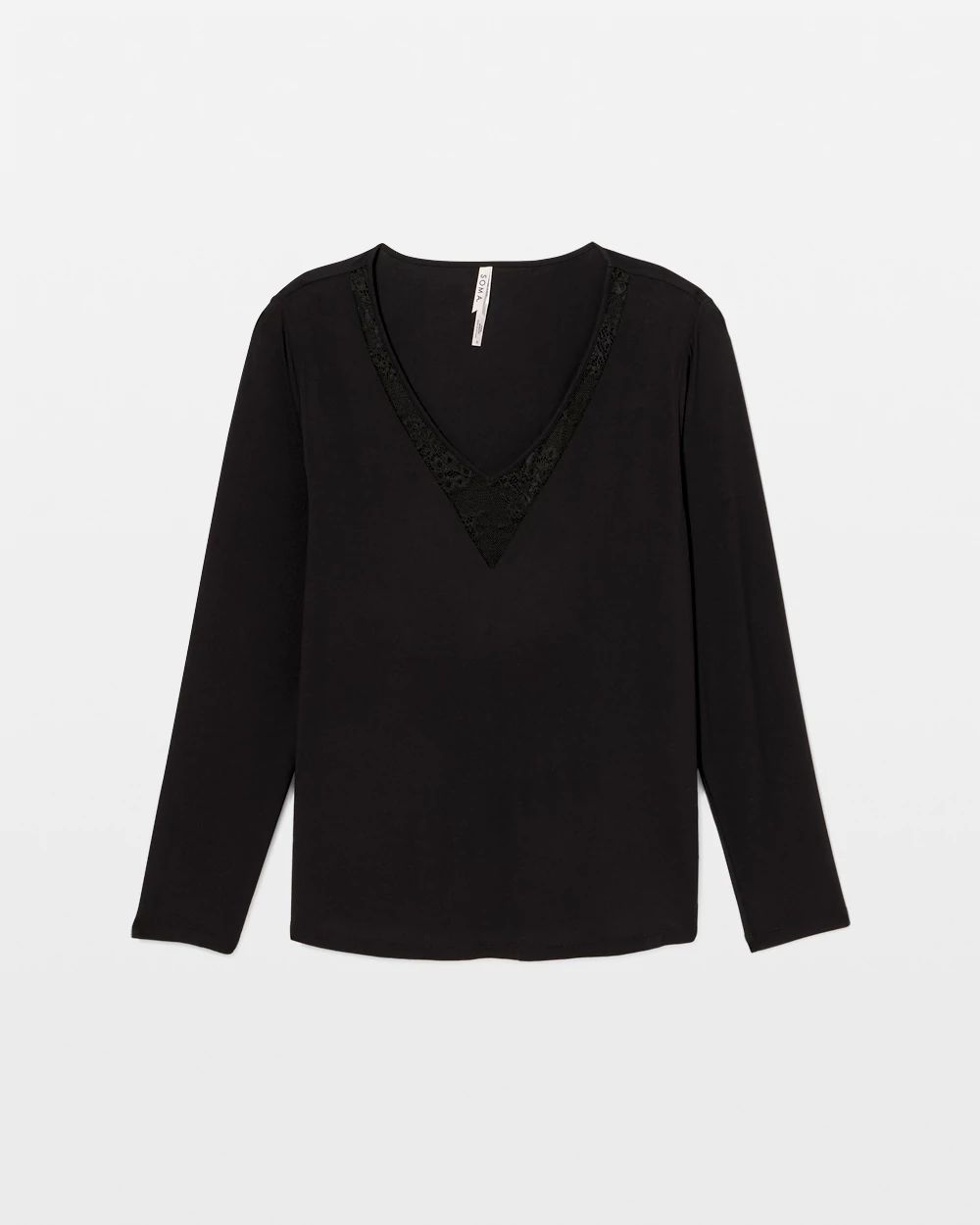 Lace Long Sleeve Pajama Top click to view larger image.