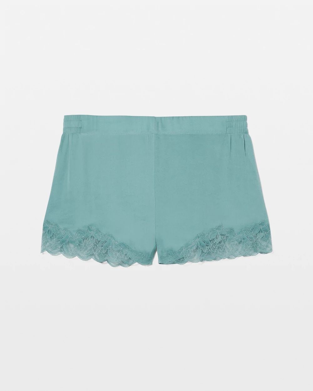 Crinkle Satin Lace Trim Pajama Shorts